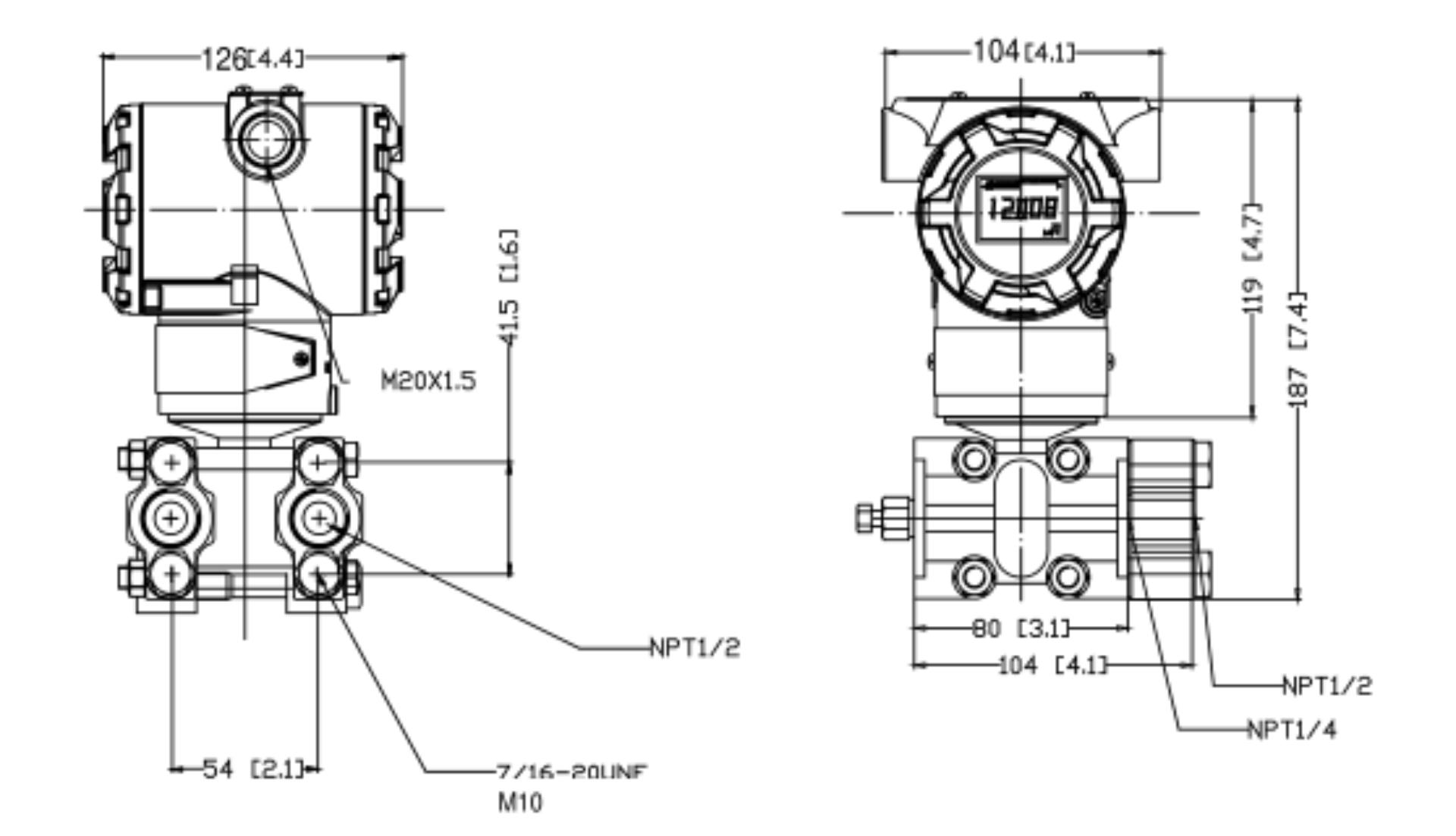3051電容式壓力變送器尺寸 3051電容式壓力變送器尺寸